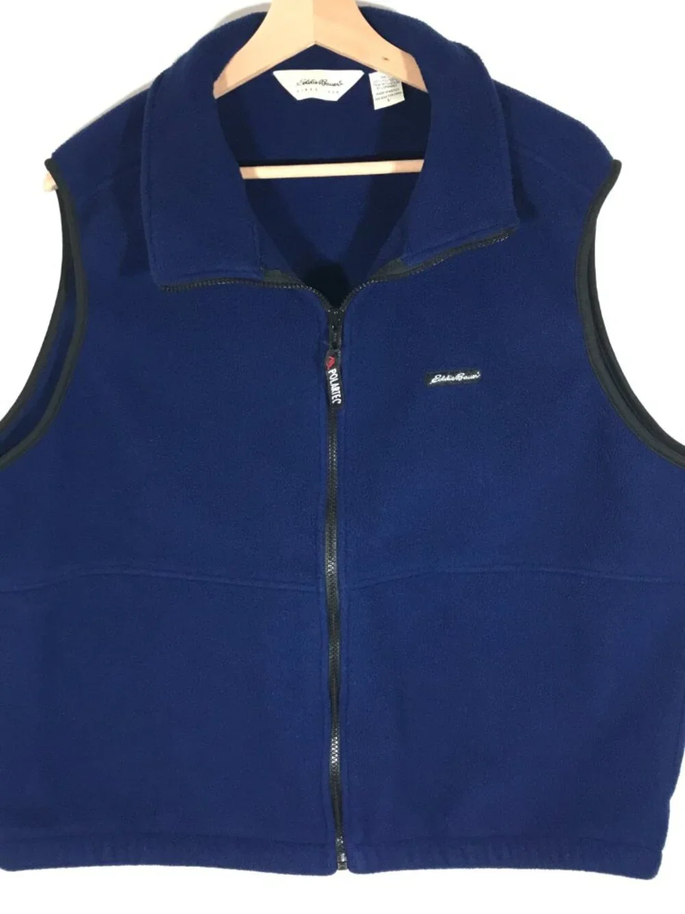 Eddie Bauer Men's Large Blue Full Zip Sleeveless Polartec Vest Jacket